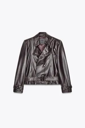 100% leather biker jacket ZW Collection limited edition