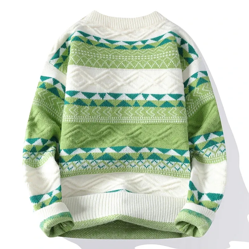 2024 New Fall Winter High End Luxury Cashmere Fashion Sweater Men Korean Harajuku Mens Sweaters Thick Warm Male Christmas Jumper