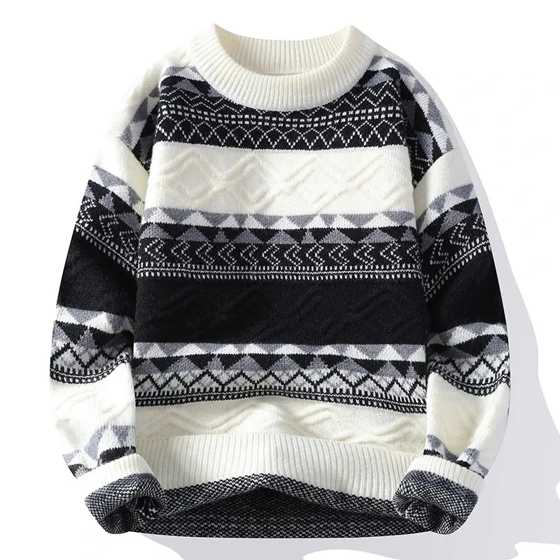 2024 New Fall Winter High End Luxury Cashmere Fashion Sweater Men Korean Harajuku Mens Sweaters Thick Warm Male Christmas Jumper