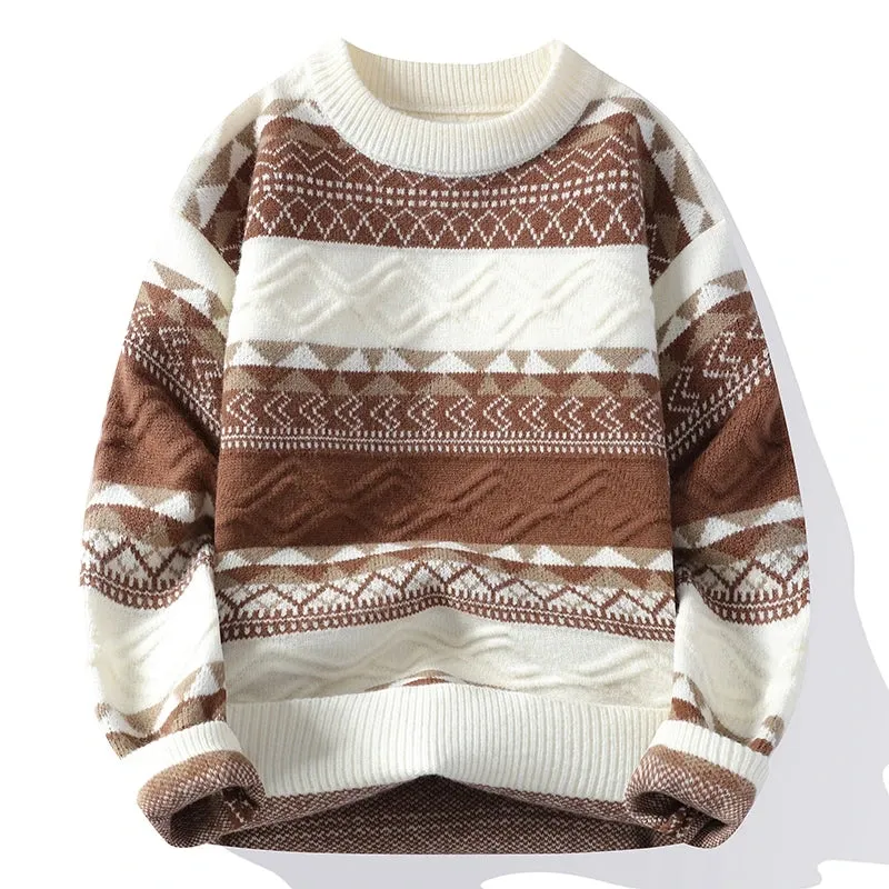 2024 New Fall Winter High End Luxury Cashmere Fashion Sweater Men Korean Harajuku Mens Sweaters Thick Warm Male Christmas Jumper