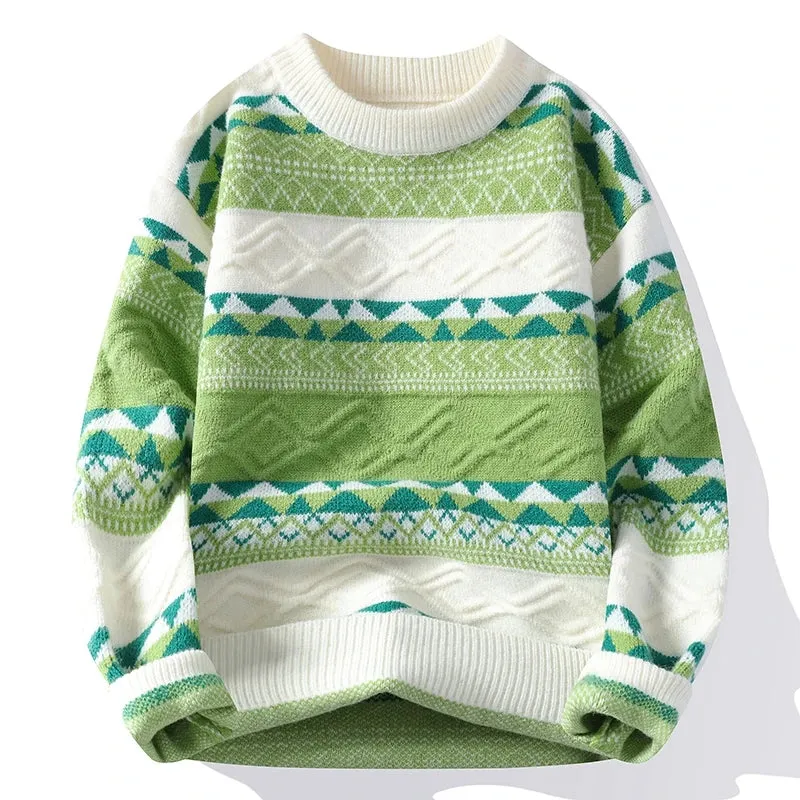 2024 New Fall Winter High End Luxury Cashmere Fashion Sweater Men Korean Harajuku Mens Sweaters Thick Warm Male Christmas Jumper