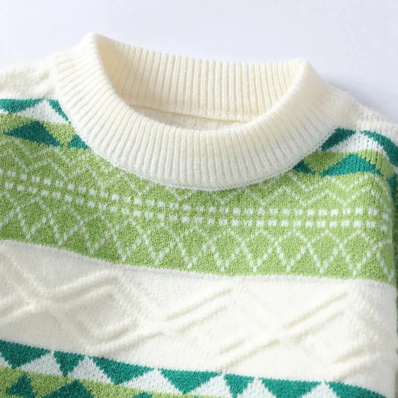 2024 New Fall Winter High End Luxury Cashmere Fashion Sweater Men Korean Harajuku Mens Sweaters Thick Warm Male Christmas Jumper