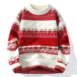2024 New Fall Winter High End Luxury Cashmere Fashion Sweater Men Korean Harajuku Mens Sweaters Thick Warm Male Christmas Jumper