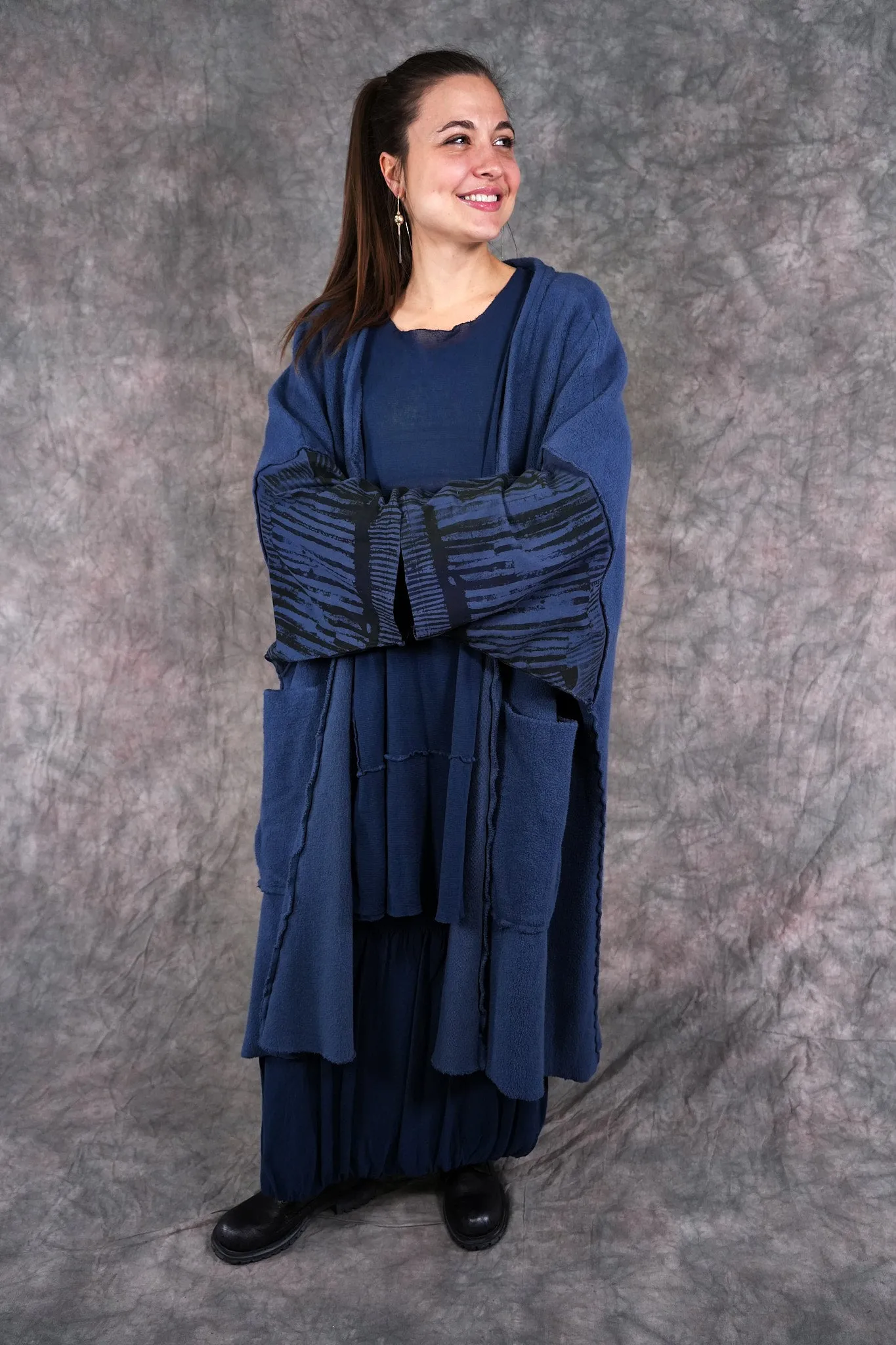 5295 Sherpa Kimono Vintage Indigo-P