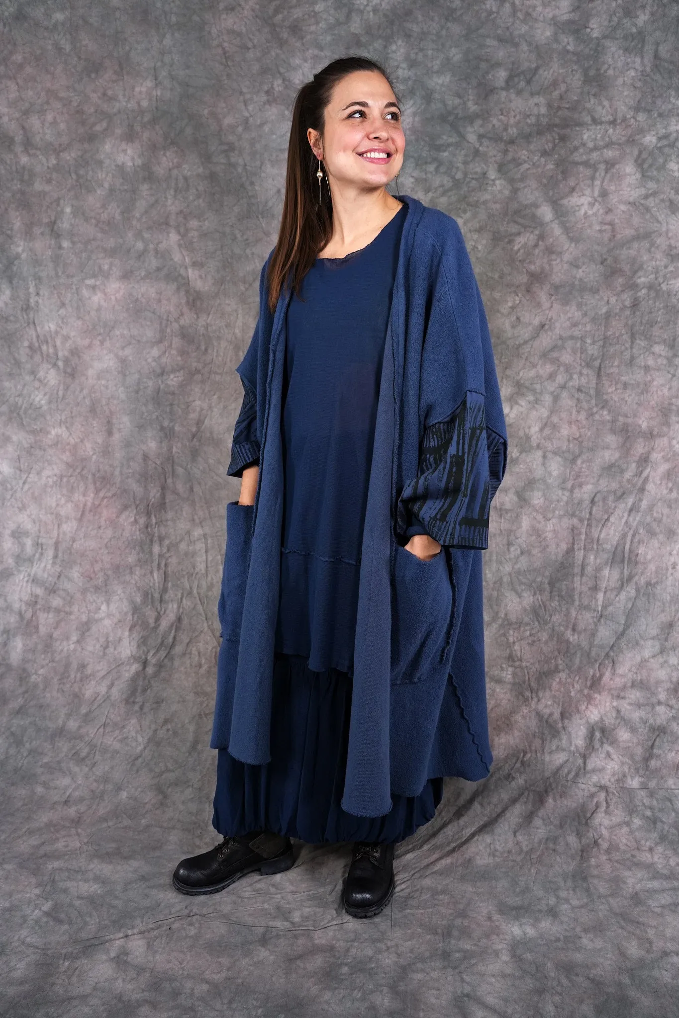 5295 Sherpa Kimono Vintage Indigo-P