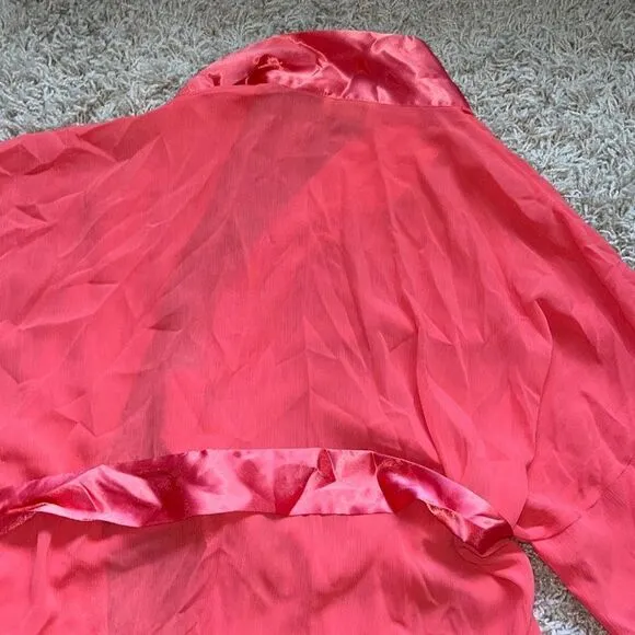 80's Victoria's Secret Short Satiny Kimono Robe,  Cover Up, Loungewear Vintage L