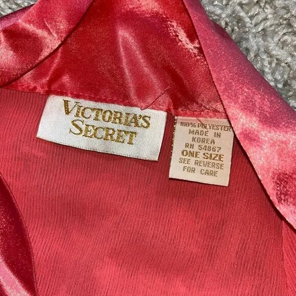 80's Victoria's Secret Short Satiny Kimono Robe,  Cover Up, Loungewear Vintage L