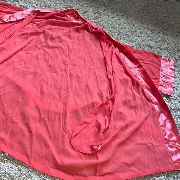 80's Victoria's Secret Short Satiny Kimono Robe,  Cover Up, Loungewear Vintage L