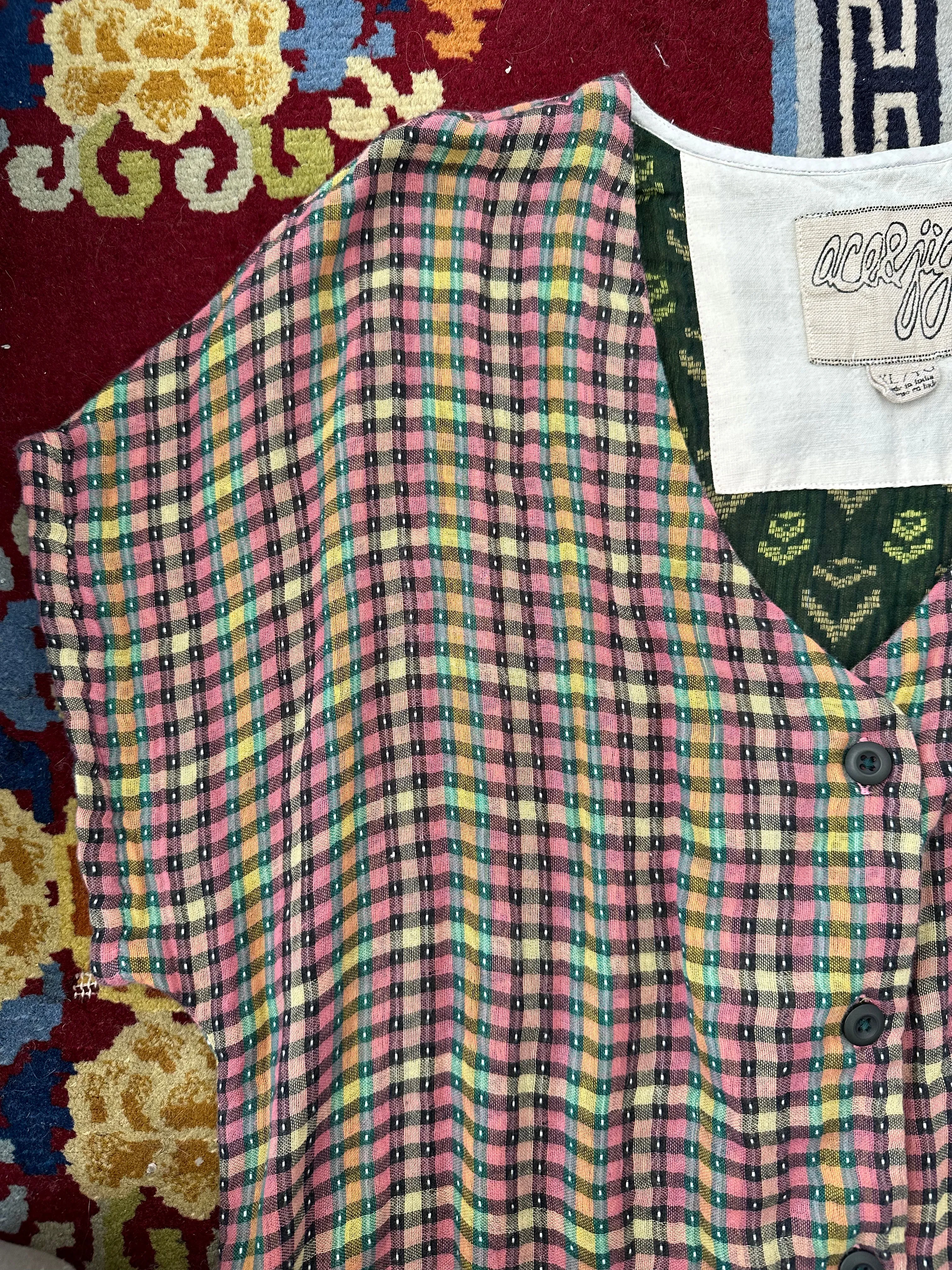 Ace & Jig Pink Rainbow Gingham Dress