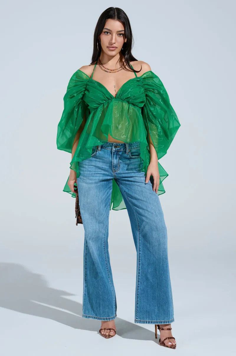 AN ELEGANT EVENING ORGANZA BLOUSE