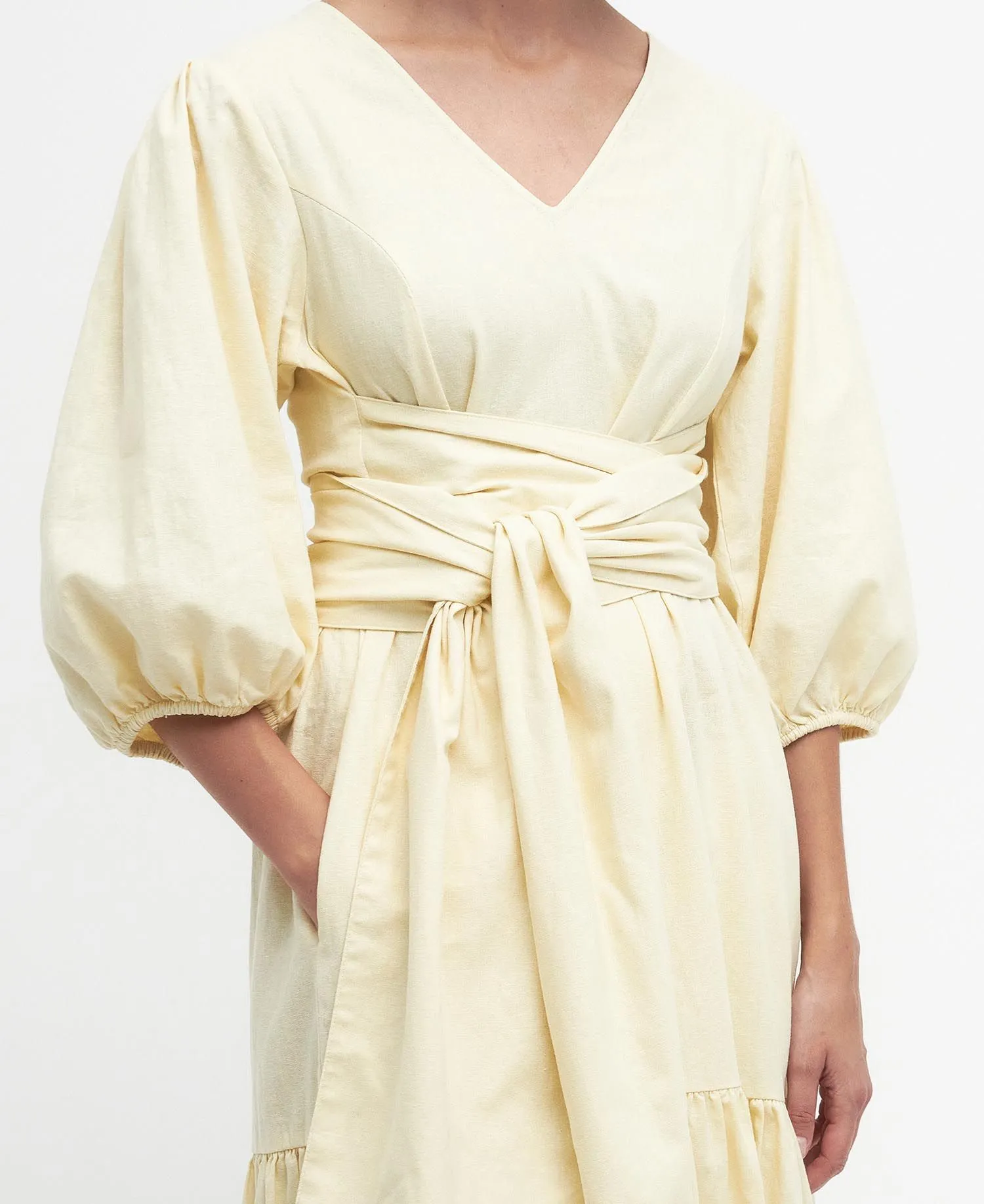 Annie Midi Dress Lemon Souffle