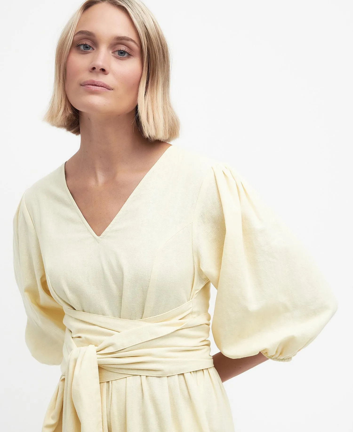 Annie Midi Dress Lemon Souffle