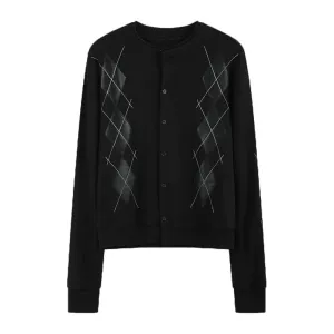 Argyle Black Cardigan