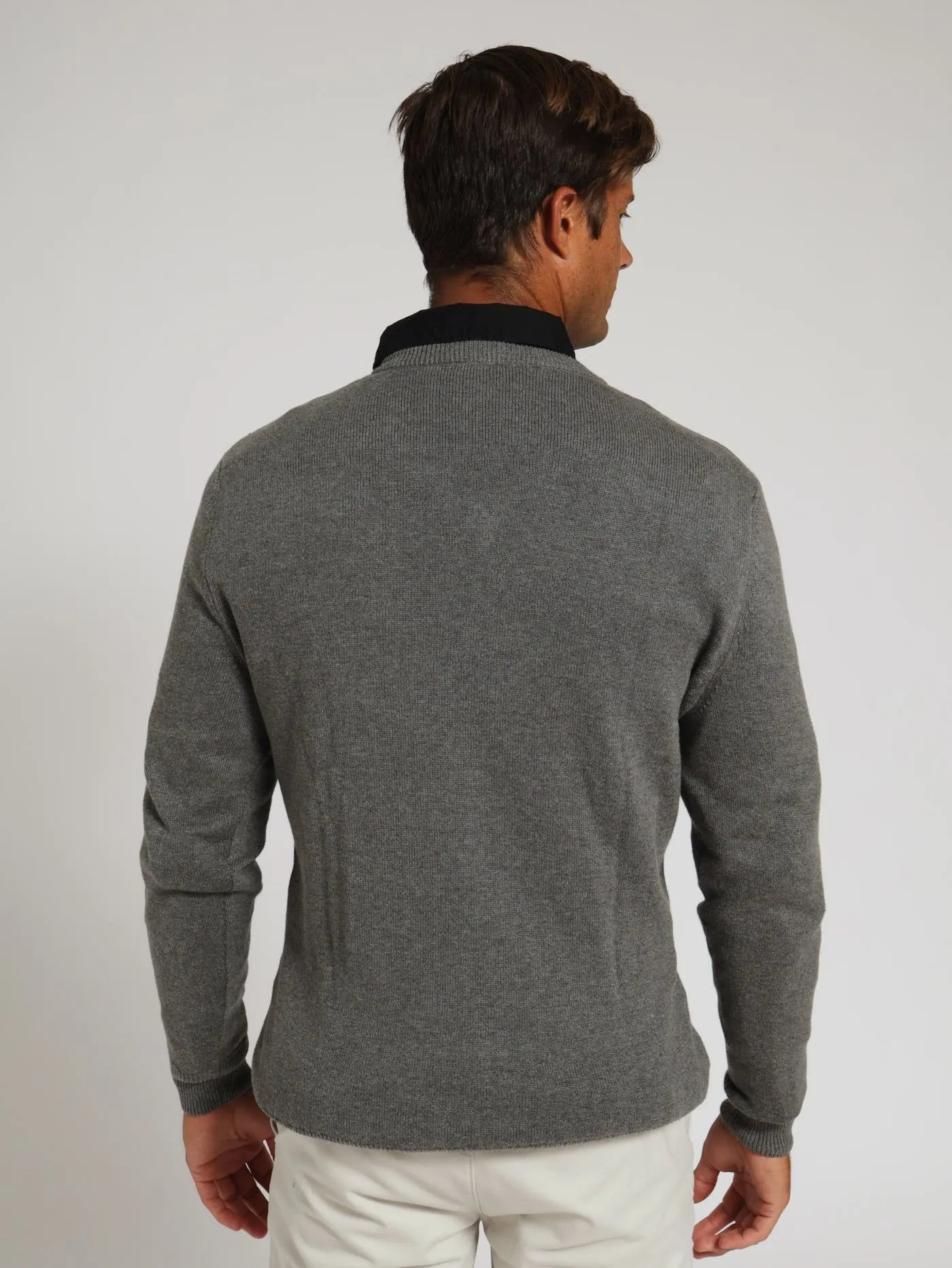 Argyle Crew Top - Grey