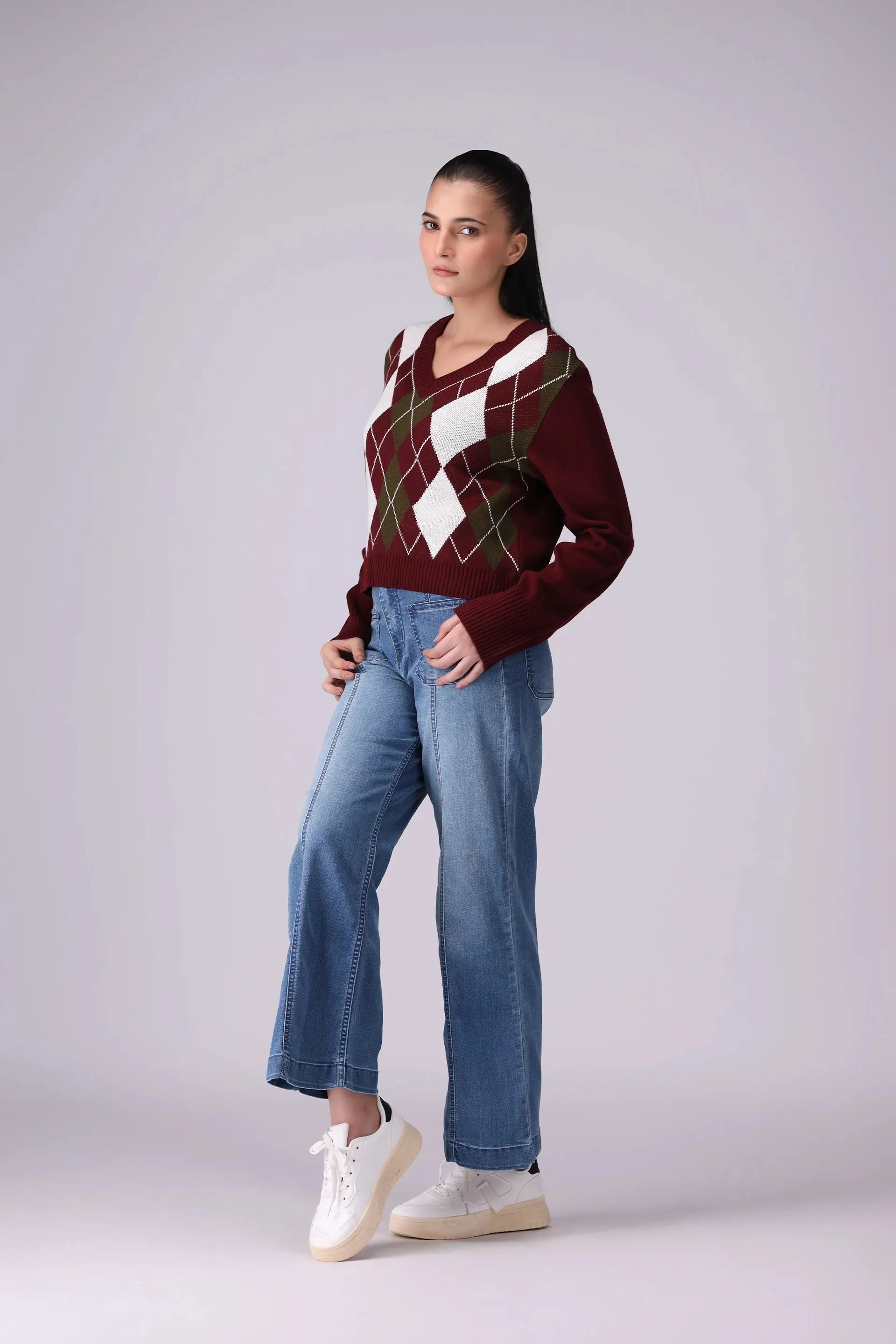 Argyle Pattern Sweater