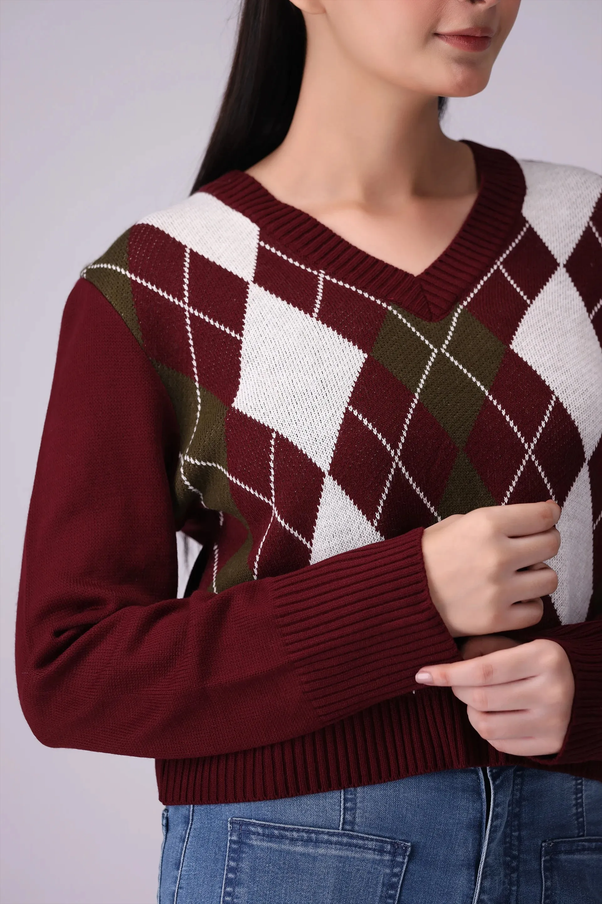 Argyle Pattern Sweater
