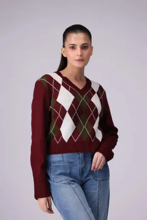 Argyle Pattern Sweater