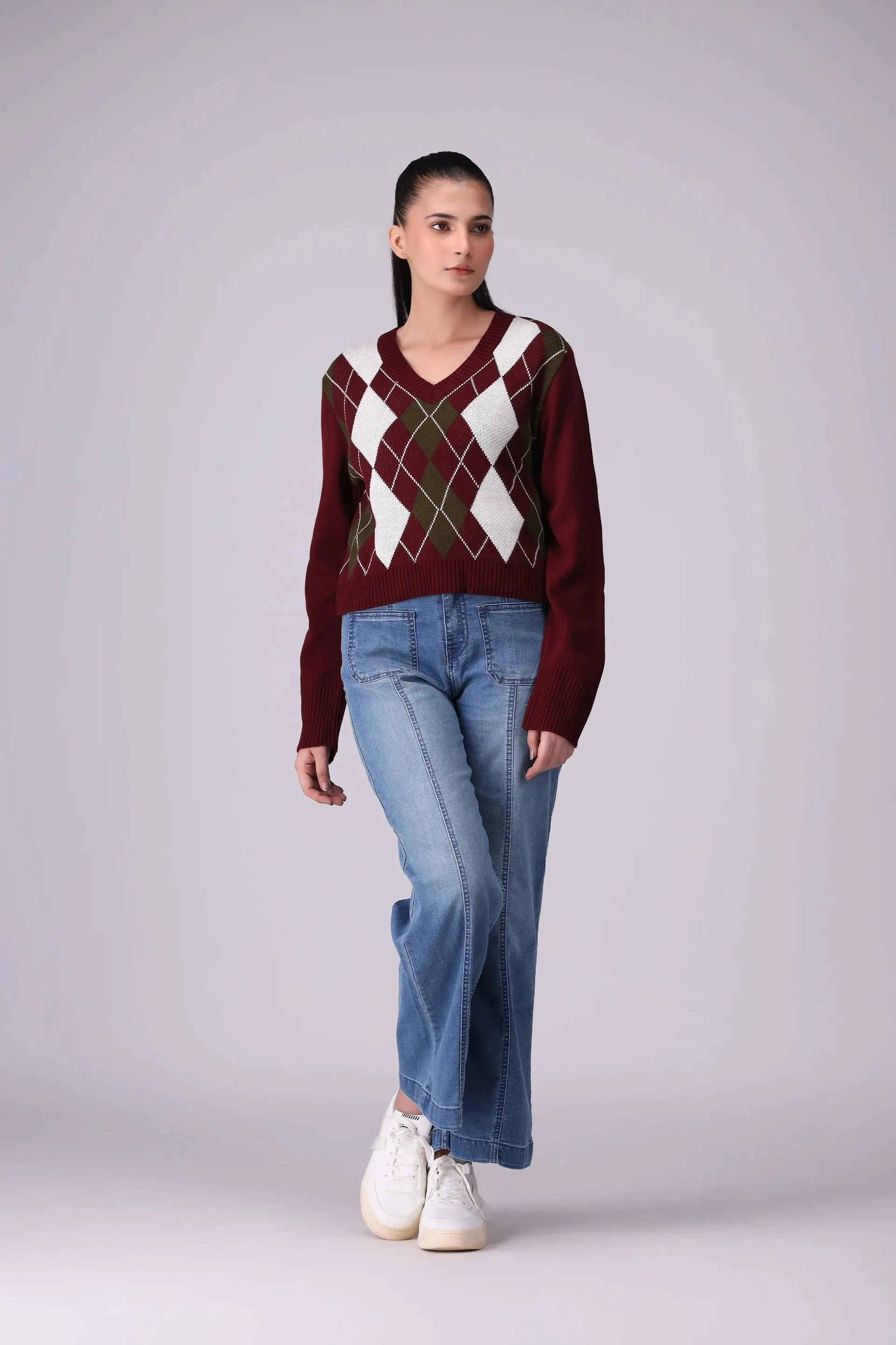 Argyle Pattern Sweater