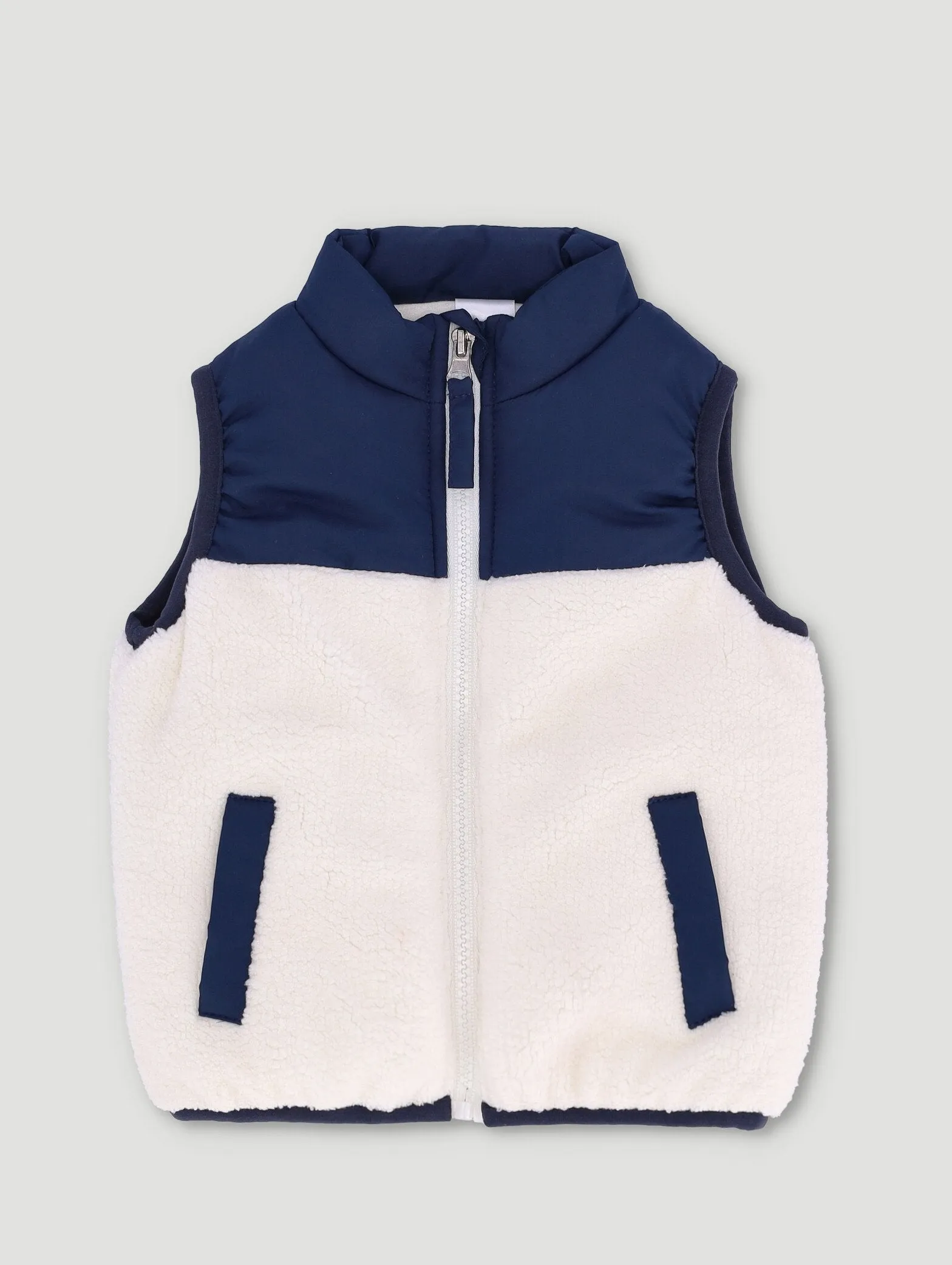 Baby Boys Sleeveless Puffer Jacket - Navy