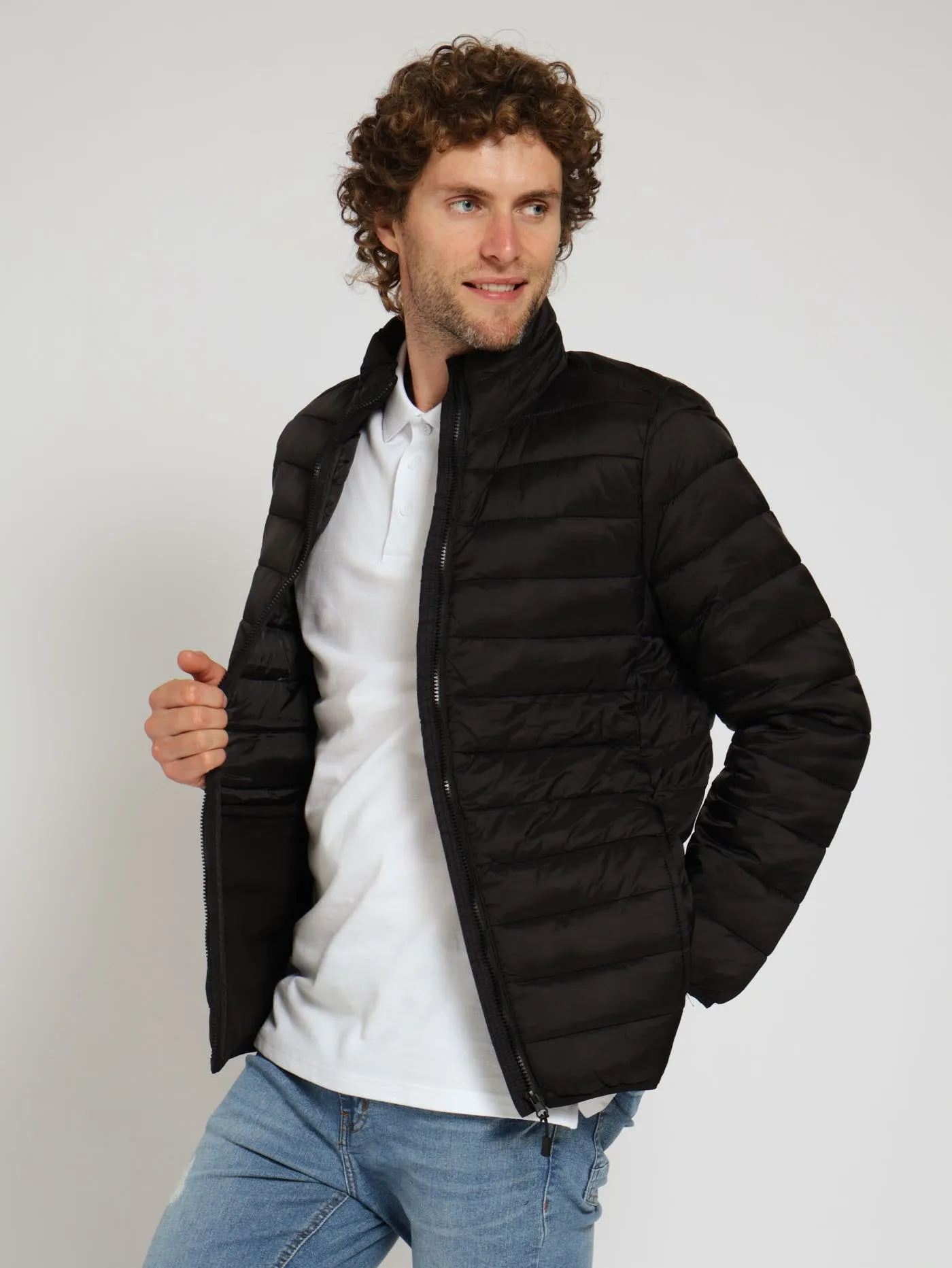 Basic Puffer Jacket - Black