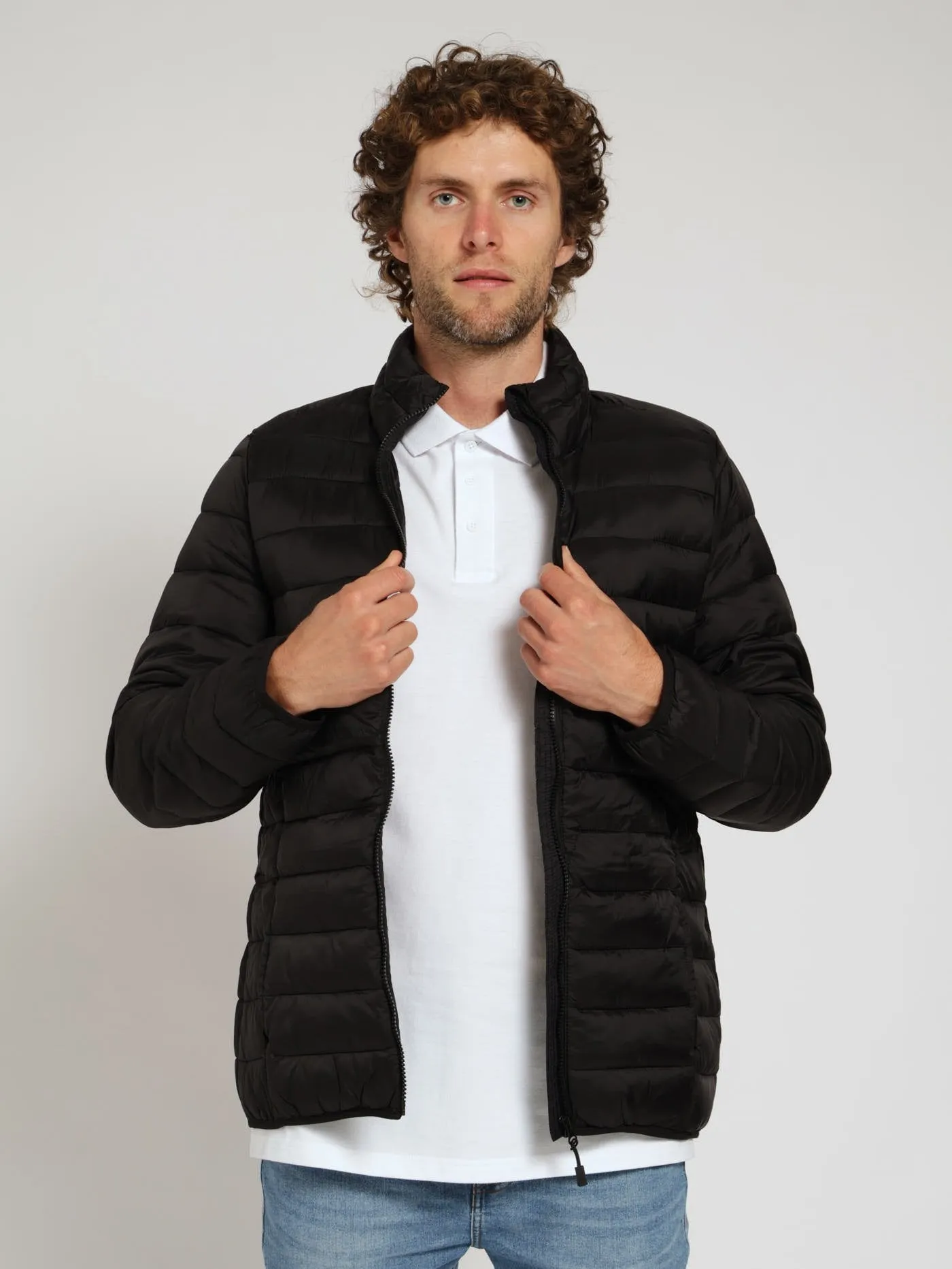 Basic Puffer Jacket - Black