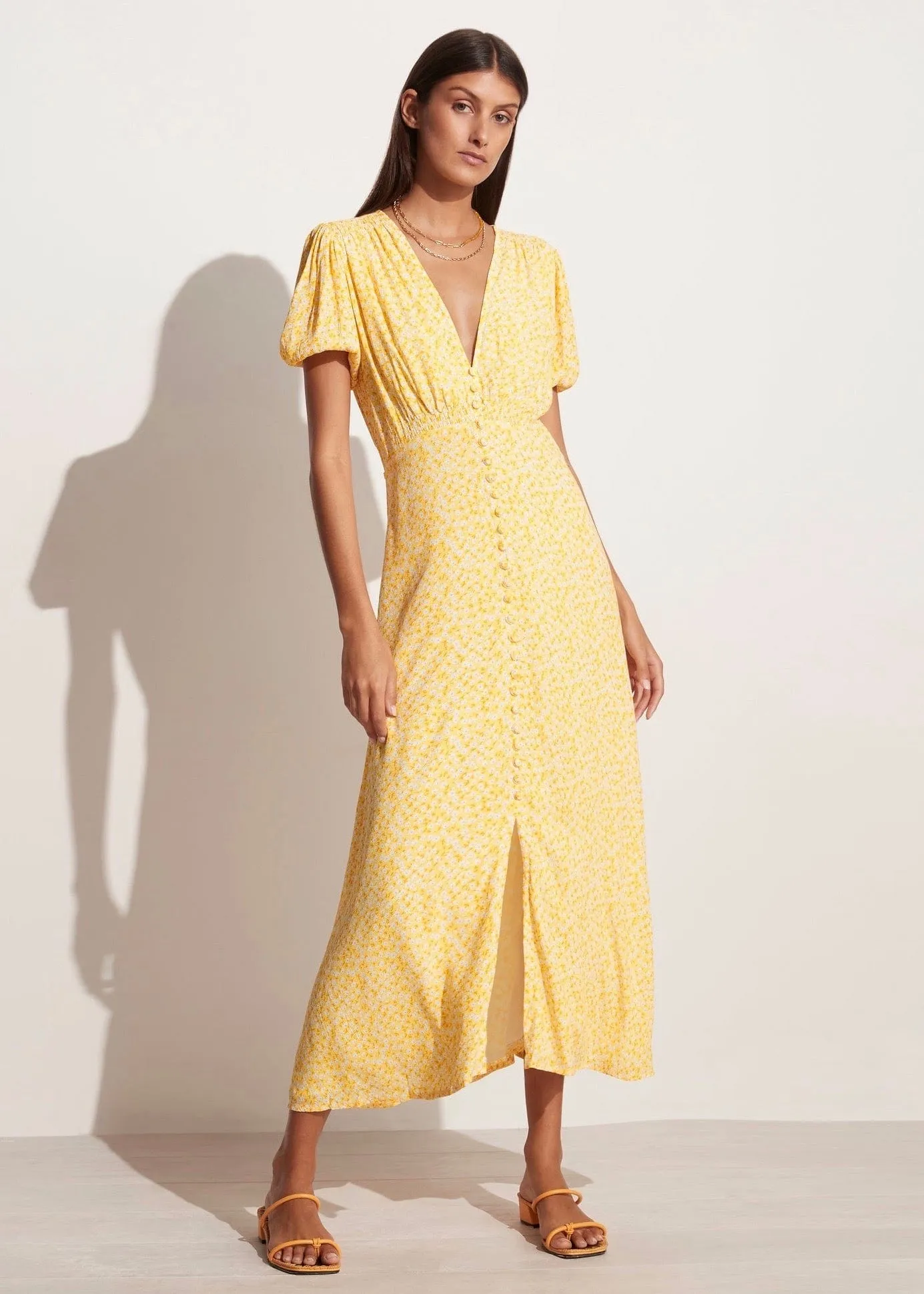 Bellavista Midi Dress (Careyes Floral Marigold)