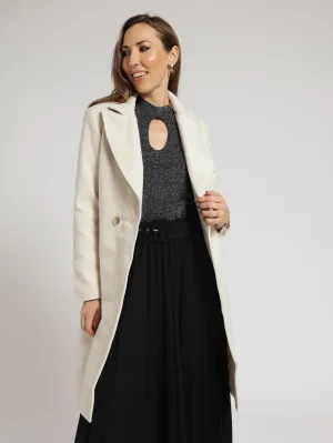 Belted Double Breasted Coat - Natural