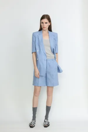 Bern Jacket -  Short sleeve suit jacket in light blue