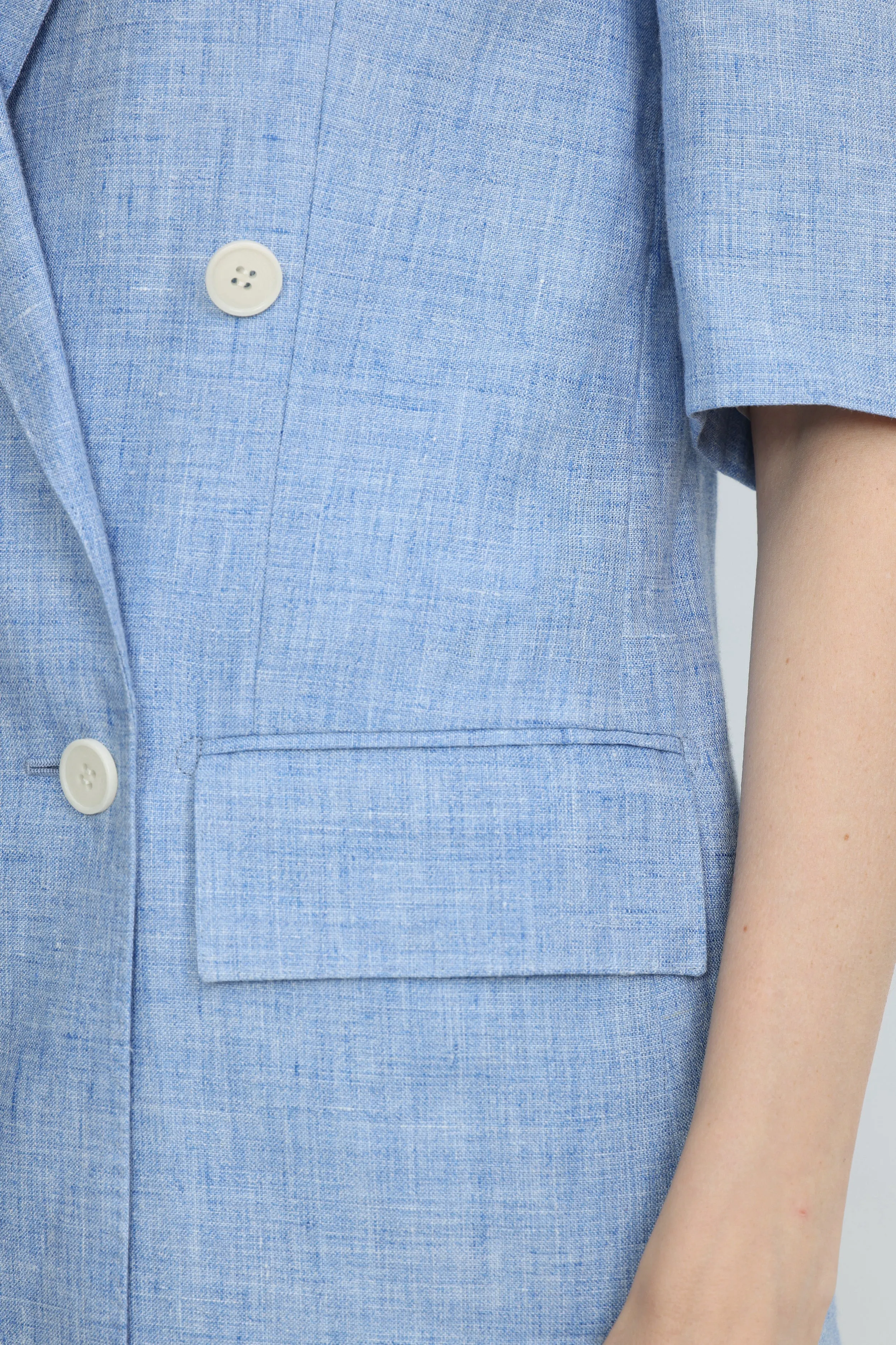 Bern Jacket -  Short sleeve suit jacket in light blue