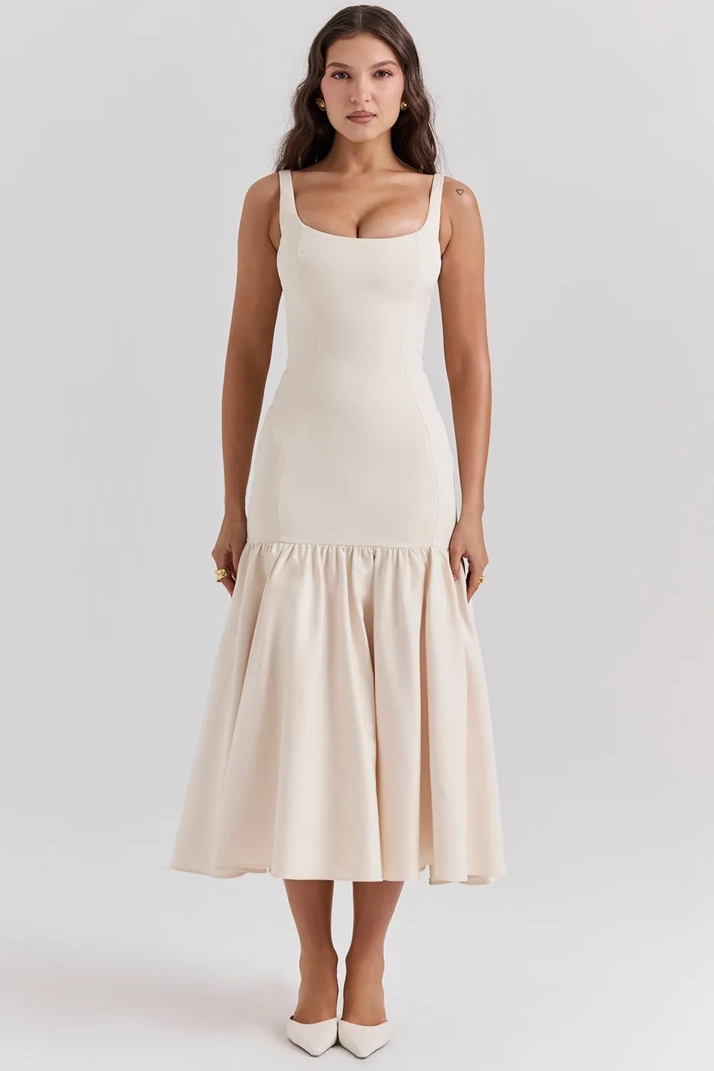BIANCA MIDI DRESS - CREAM