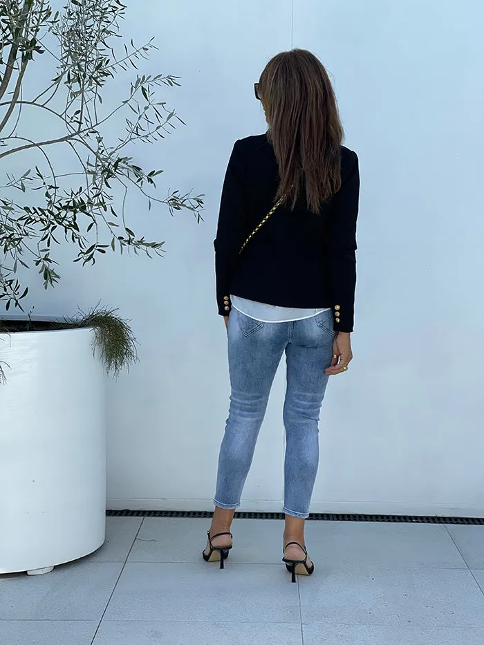 Black and Gold Double Breasted Jacket