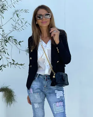 Black and Gold Double Breasted Jacket