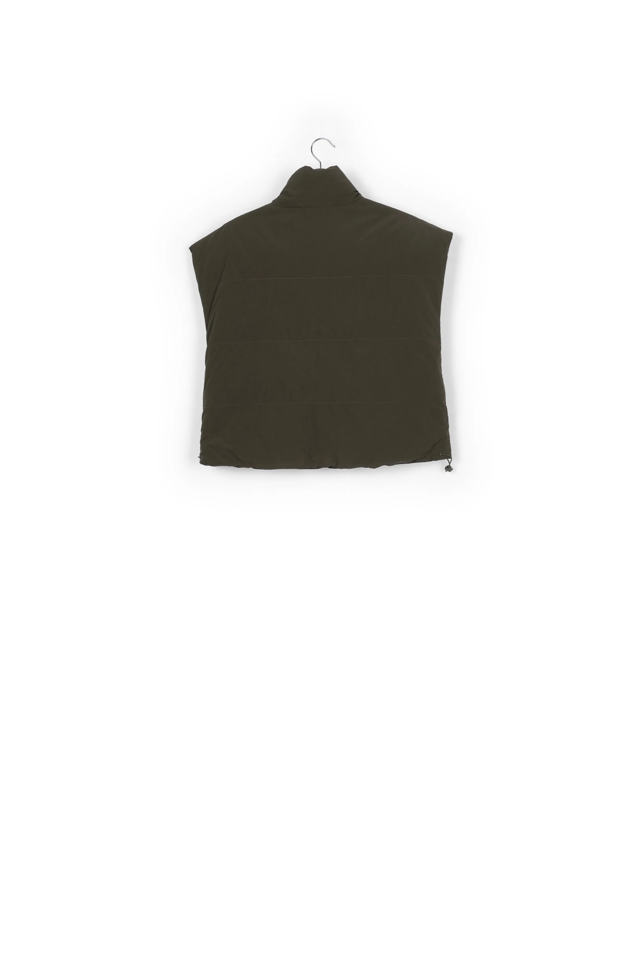 Black and khaki reversible puffer vest