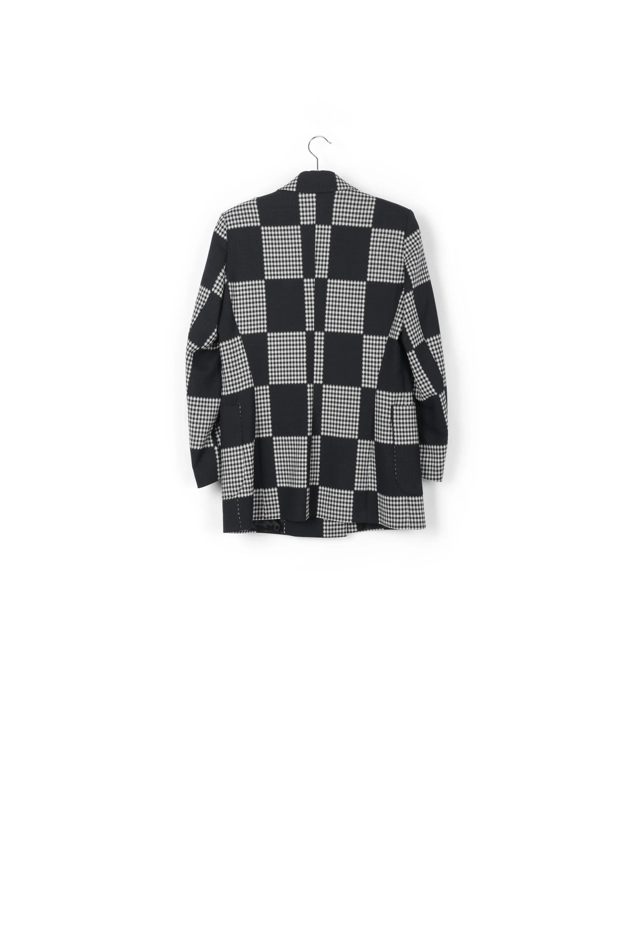 Black and off-white contemporary double-breasted blazer