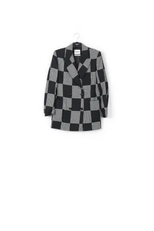 Black and off-white contemporary double-breasted blazer