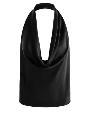 Black Ayanna Deep Cowl Top
