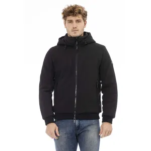 Black Polyester Men Jacket