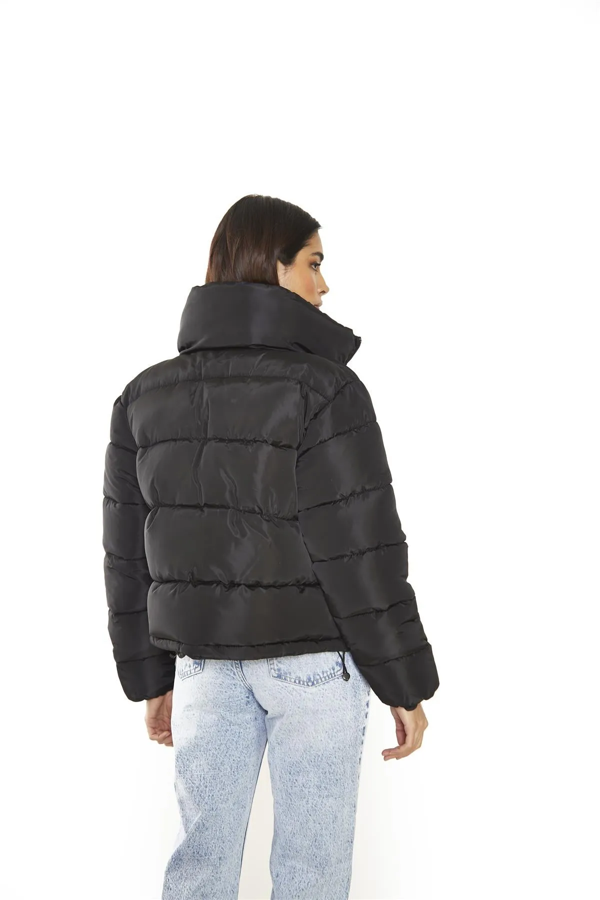 Black Puffer Long Sleeve-Coat