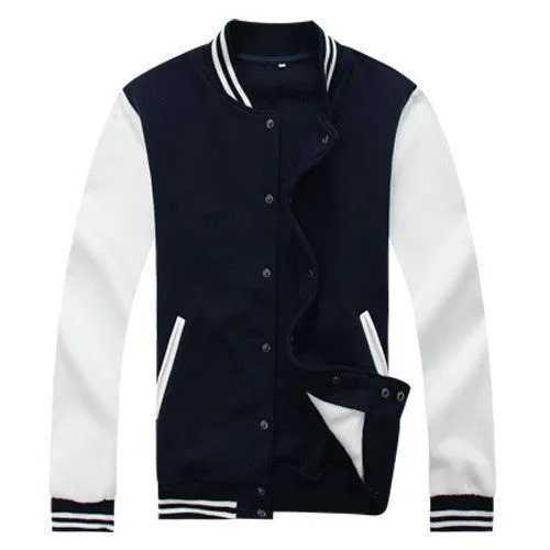 Brand Clothing Baseball Jacket Men Sweatshirt College Sportswear Jackets Casual Slim Fit Jacket Mens Clothing 10 Colors