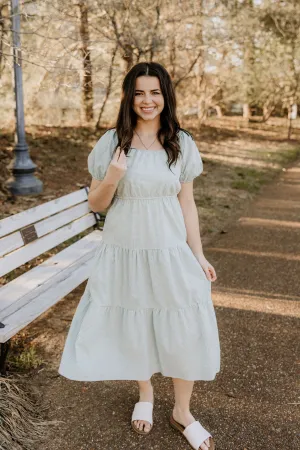 Bright Skies Checkered Midi Dress