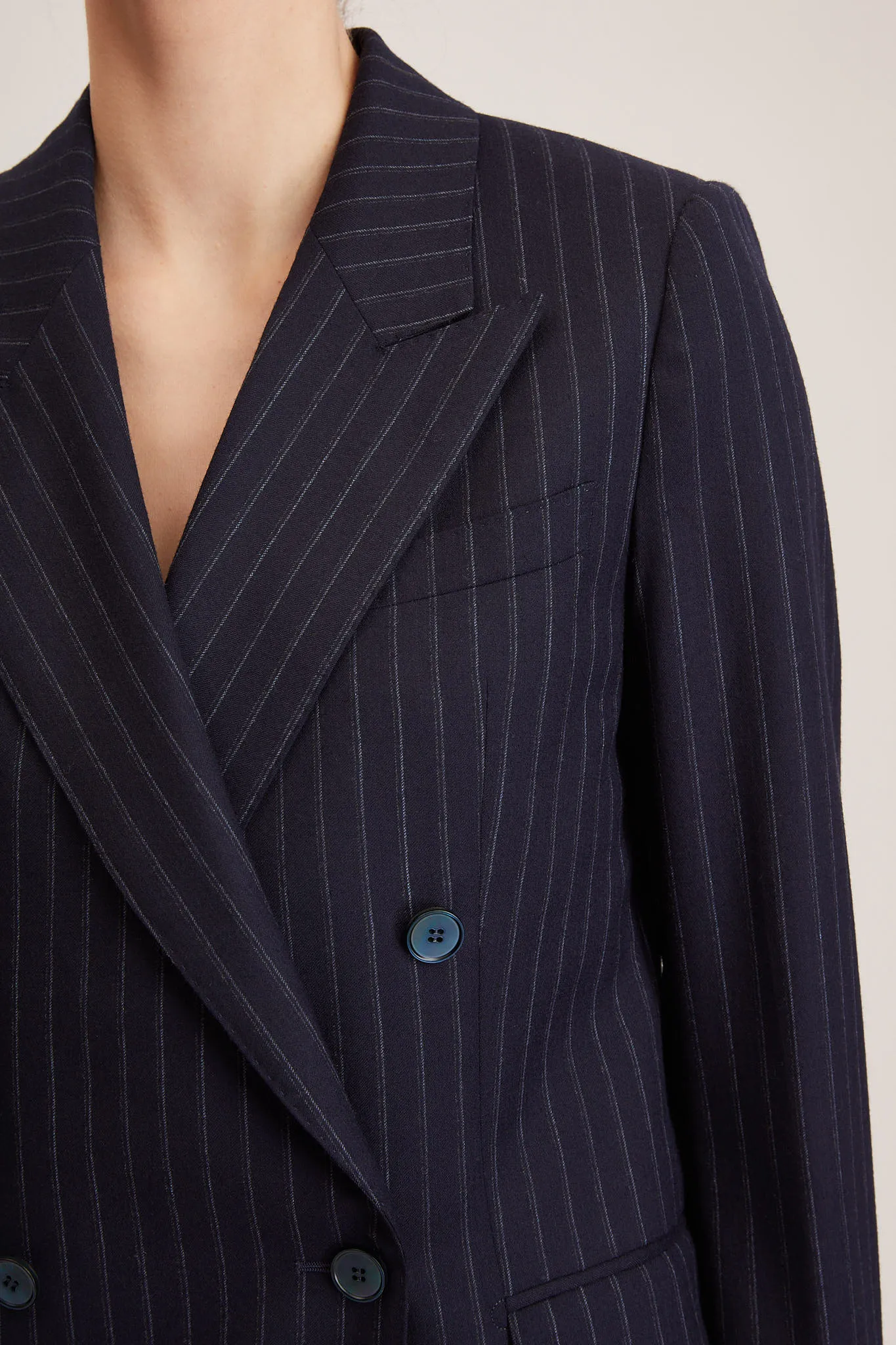 Bristol Jacket - Classic double breasted suit jacket in navy wool