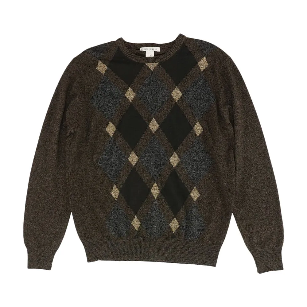 Brown Argyle Crewneck Sweater