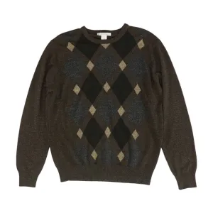 Brown Argyle Crewneck Sweater