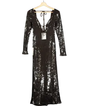 Brown Bardot Sequin Midi Dress UK 8