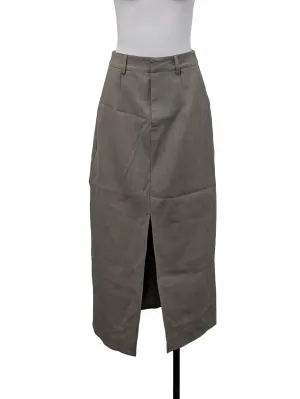 Brown Front Slit Skirt