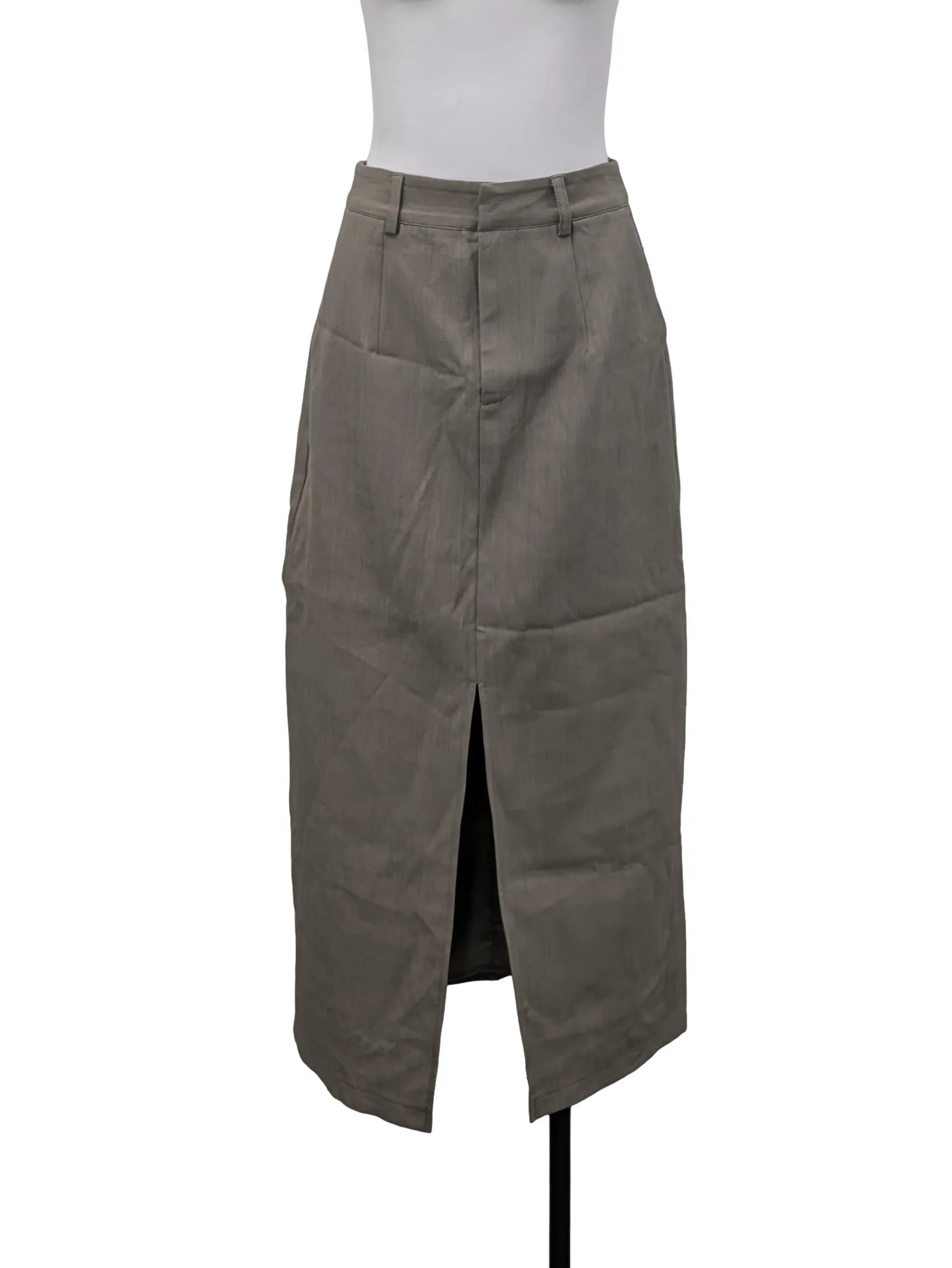 Brown Front Slit Skirt