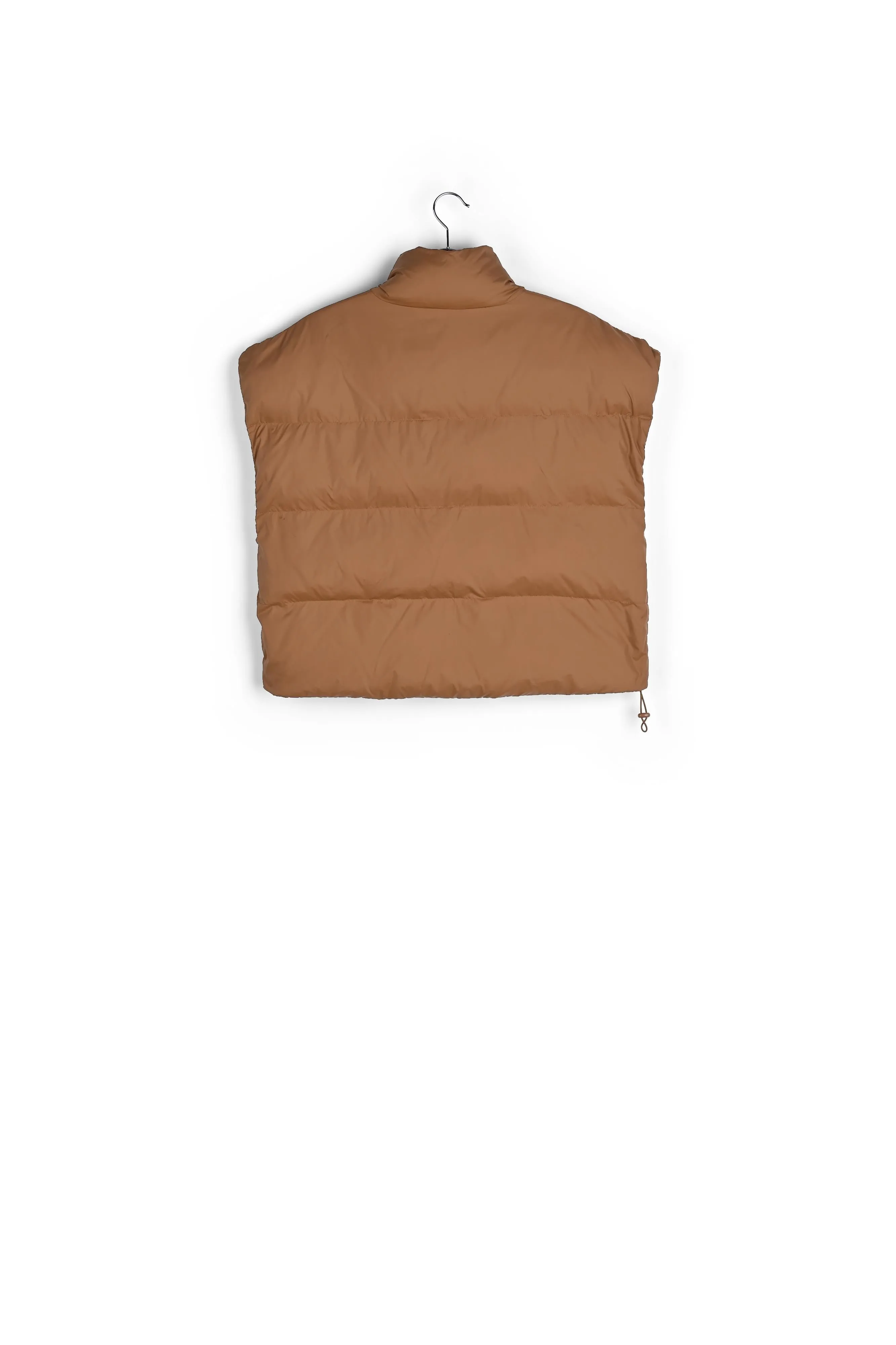 Brown sleeveless puffer jacket