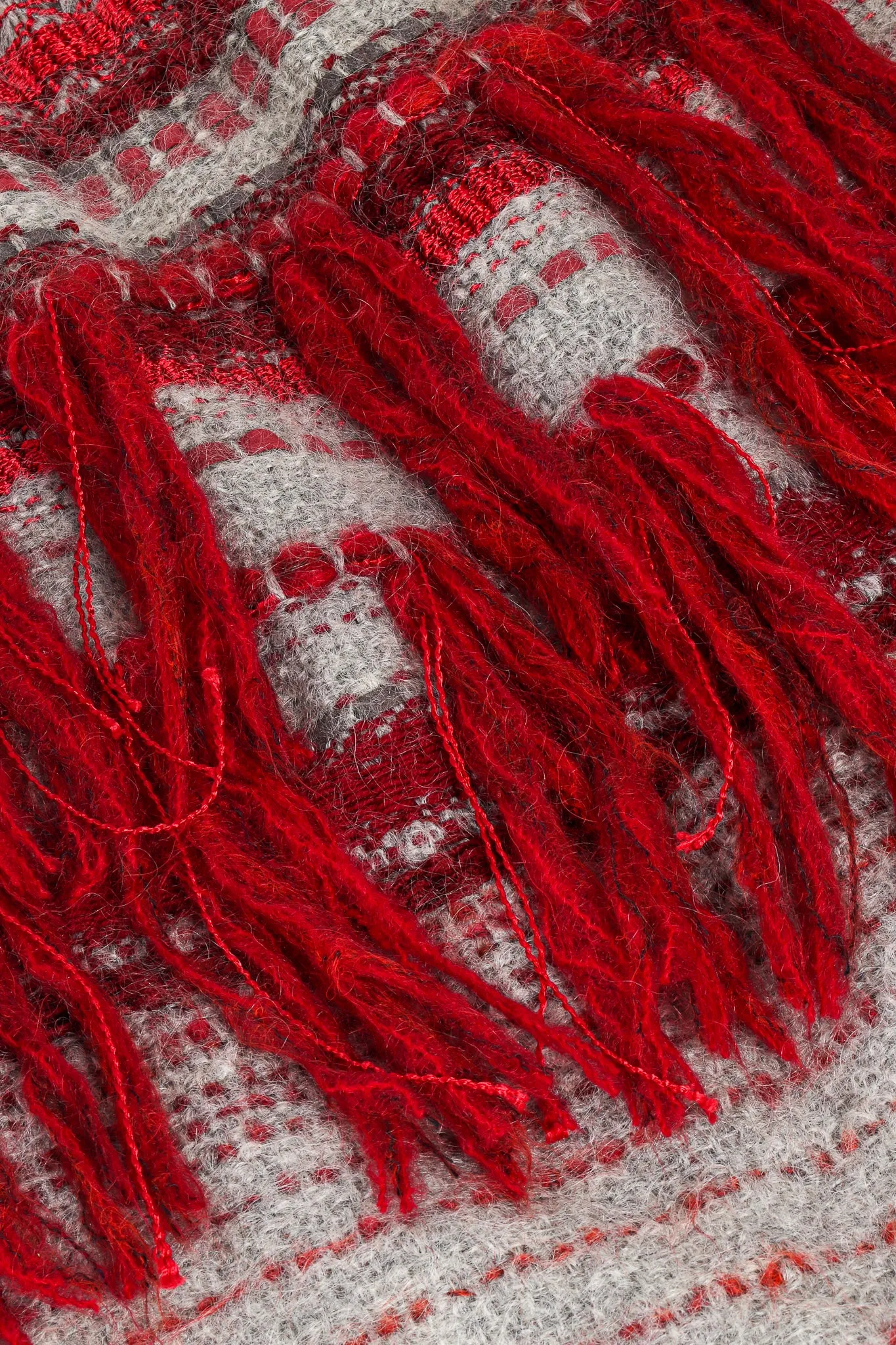 Brushed Yarn Fringe Top & Skirt Set