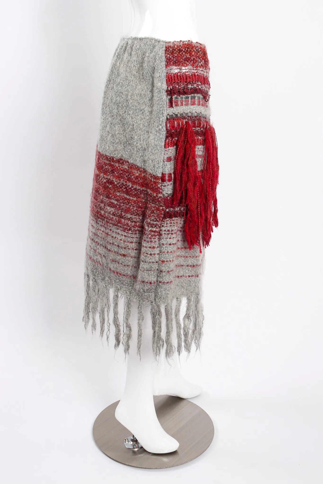 Brushed Yarn Fringe Top & Skirt Set