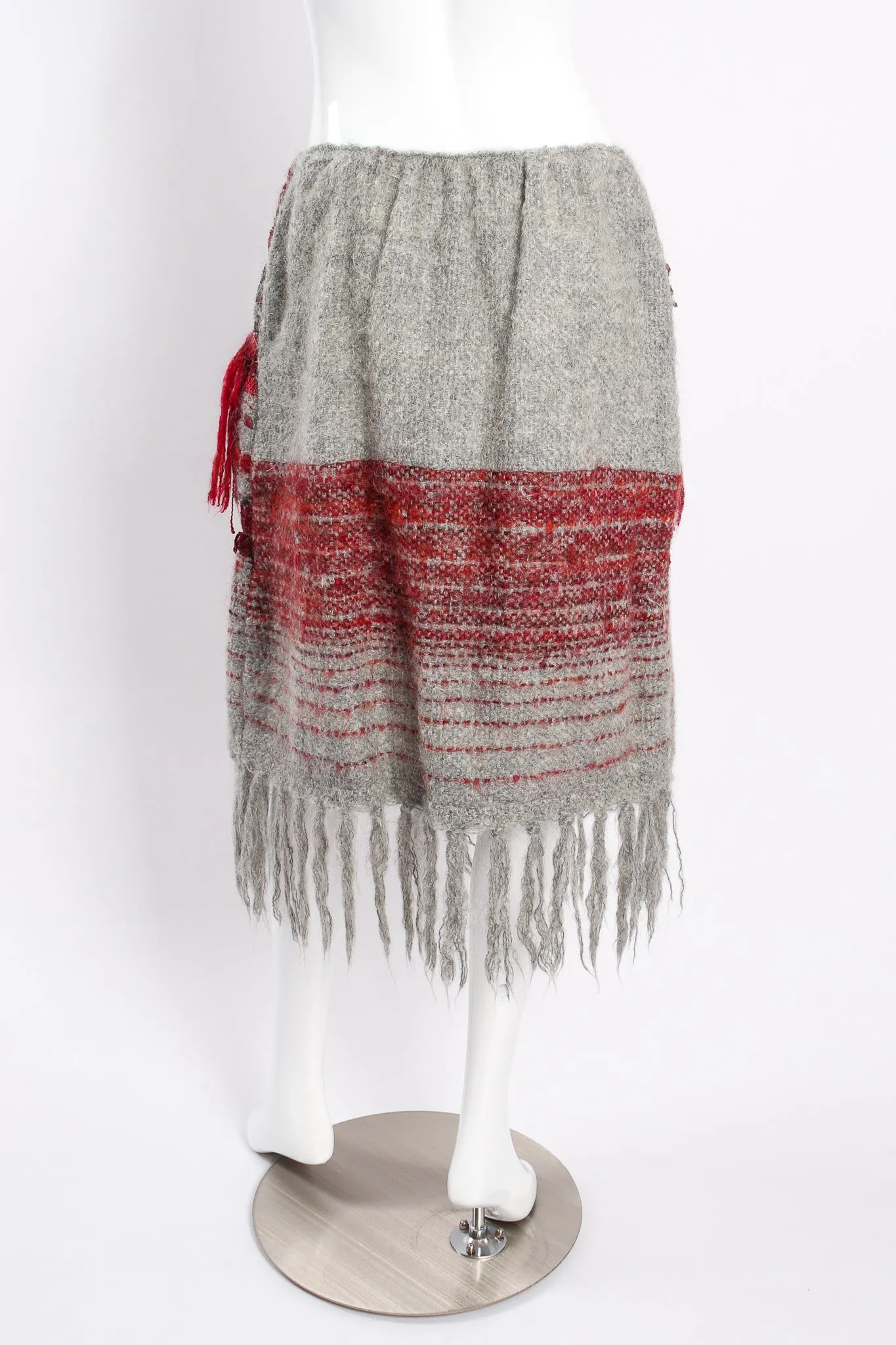 Brushed Yarn Fringe Top & Skirt Set
